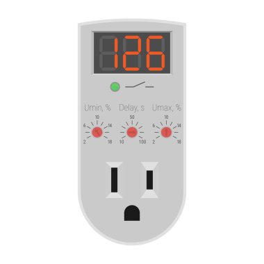 Voltaj izleme rölesi B tipi vektör illüstrasyonlu.