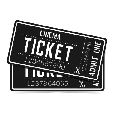 Retro sinema bileti şablonları. Vektör illüstrasyonu beyaza izole edildi. EPS10