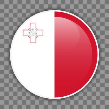 Geçmiş taramalı Malta bayrağı simgesi. Mobil uygulamalar, UI veya web tasarımı için vektör simgesi