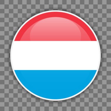 Arkaplanda Lüksemburg bayrağı simgesi var. Mobil uygulamalar, UI veya web tasarımı için vektör simgesi