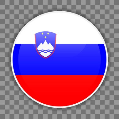 Arkaplanda Slovenya bayrağı simgesi var. Mobil uygulamalar, UI veya web tasarımı için vektör simgesi