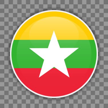 Arkaplanda Myanmar bayrağı var. Mobil uygulamalar, UI veya web tasarımı için simge