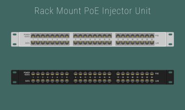 19 inçlik sunucu rafı ya da dolabı için 1U panelleri. Düz biçimli vektör illüstrasyonu