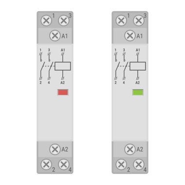 Minyatür konteynır kontağı döşeniyor. Vektör illüstrasyonu beyazda izole edildi
