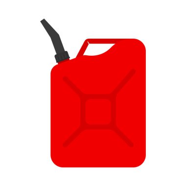 Siyah ağızlı kırmızı metal bir teneke kutu. Vektör illüstrasyonu beyazda izole edildi