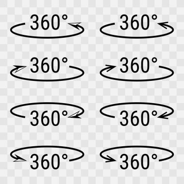 İşaretli arkaplanda 360 Derece döndürme simgesi belirlendi