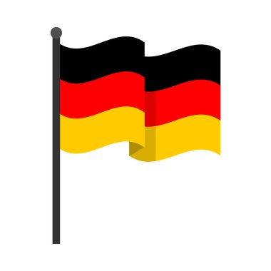 Waving German flag on flagpole