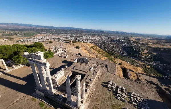 stock image Pergamon Acropolis Drone - Bergama Acropolis Droen