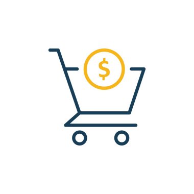  Alışveriş arabası ikonu. E ticaret simgesi. Çevrimiçi alışveriş simgesi.