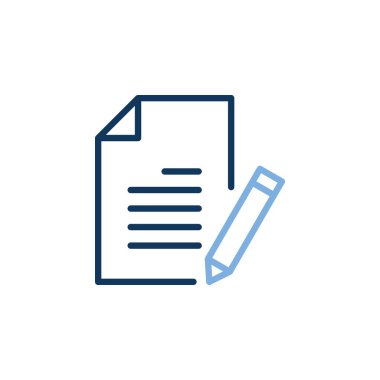 Belge simgesi vektör illüstrasyonu. Belge simgesini düzenle. Pdf dosya düzenleme simgesi. Yazı simgesi.