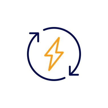 Enerji ikonu. Şimşek simgesi. Enerji simgesini yenile. Enerji simgesini geri dönüştür.