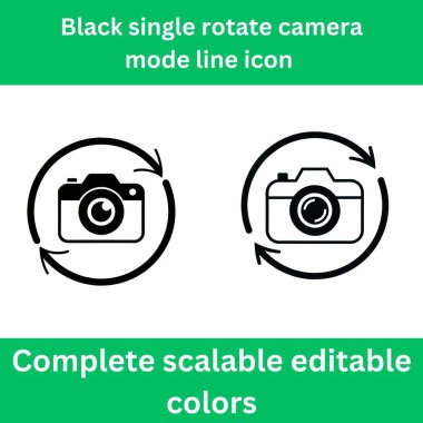  Siyah tek döndürme kamera kipi çizgi simgesi
