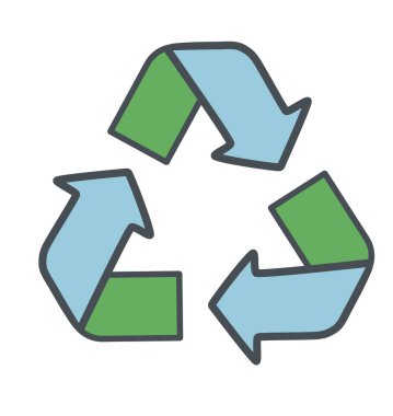 Çevre dostu geri dönüşüm ikonu sürdürülebilirliği ve çevresel sorumluluğu sembolize ediyor