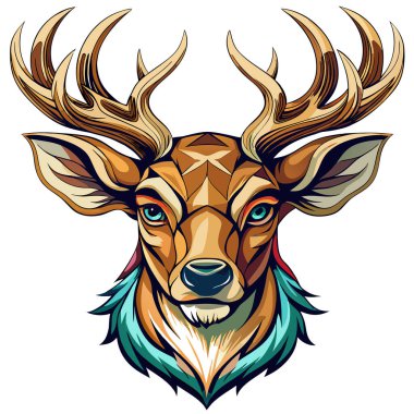 Deer head vector icon, Deer head, Deer logo clipart