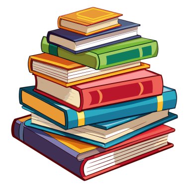Kitap Yığını Vektör Sanat İllüstrasyonu
