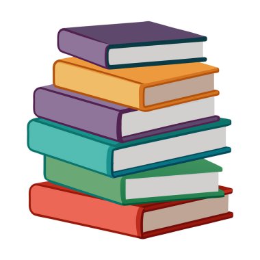 Kitap Yığını Vektör Sanat İllüstrasyonu
