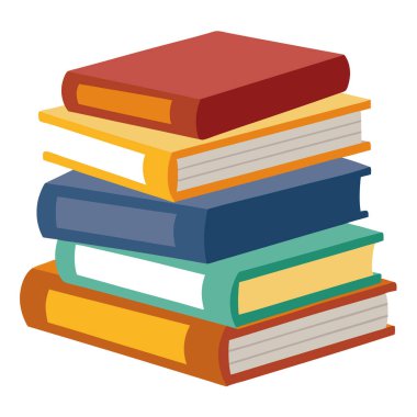 Kitap Yığını Vektör Sanat İllüstrasyonu