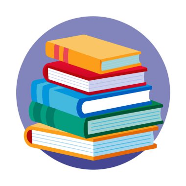 Kitap Yığını Vektör Sanat İllüstrasyonu