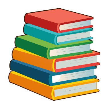 Kitap Yığını Vektör Sanat İllüstrasyonu