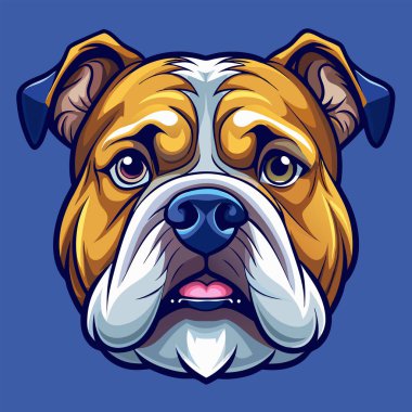 Bulldog baş vektör çizim