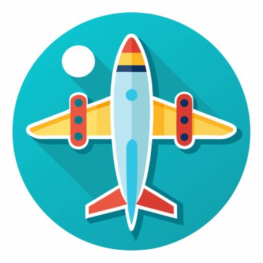 Bir uçak simgesinin vektör çizimi 