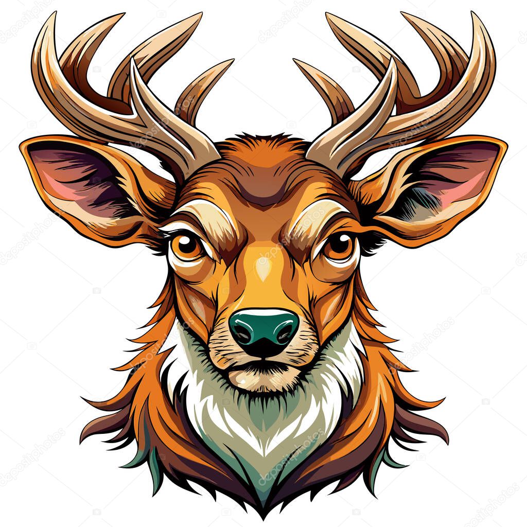 Deer head vector icon, Deer head, Deer logo