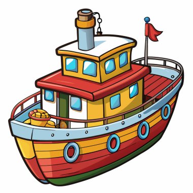 Kargo gemisi su taşıma vektör çizimi