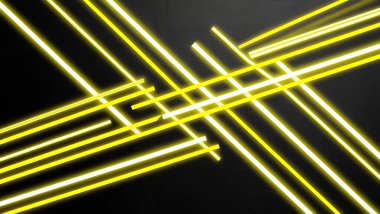 daha açık sarı. Siyah arkaplanda izole edilmiş sarı çizgi çizili yuvarlak vektör