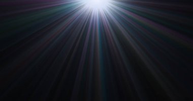 3D görüntüleme. Güneş ışığı siyah arkaplan üzerinde ışık efekti oluşturur.