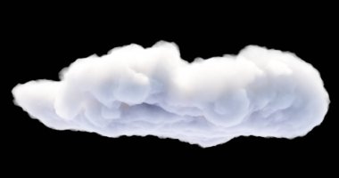 3D görüntüleme. Png siyah arka planda gerçekçi, kabarık, yoğun bulutlar. Yaratıcılığınızın elementi