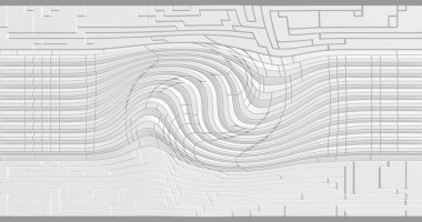 Açık renkli dalgalı dikdörtgenlerin soyut görüntüsü. Hi-Fi elementleri. Vektör illüstrasyonu.