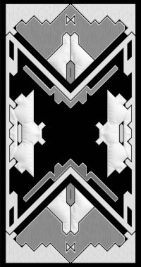 Üç boyutlu yüksek kurgu elementleri ve siyah beyaz kumaşlı sanat çerçevesi. Vektör illüstrasyonu.