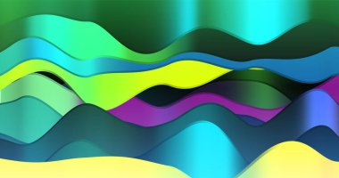 Gökkuşağı dalgalı çizgisi, pürüzsüz gradyanı, soyut resmi, vektör illüstrasyonu olan renkli soyut arkaplan.