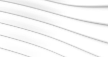 Görüntü, vektör formatında yapılmış bir dizi beyaz 3D şerittir. Çizgiler pürüzsüz ve zarif bir kalıp yaratarak derinlik ve hareket ekliyor..
