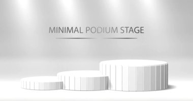 Beyaz metalik parlaklığa sahip 3D podyum ve pencere ışığı arka planında kare ürün. Minimalist tasarım. Kozmetik ürünler için stüdyo vitrini, tasarım için moda sahnesi.