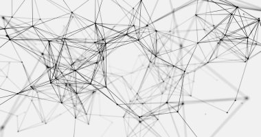 3 boyutlu görüntüleme. Noktaları ve çizgileri birleştiren soyut bir arkaplan. Ağ bağlantısı yapısı. Pleksus dokuma etkisi.