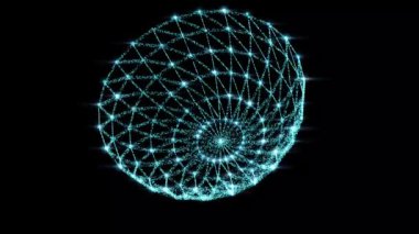 Soyut halka animasyonu. elektrik arka planı. halka halkası parlayan ışık efekti