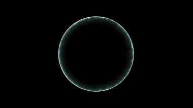 Siyah arkaplan üzerinde üç boyutlu soyut çember oluşturuluyor