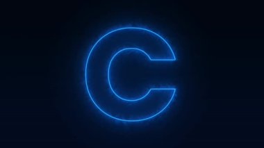 Neon ışıklı alfabe. Z harfi. 3d oluşturma