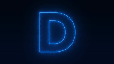 Neon ışıklı alfabe. Z harfi. 3d oluşturma