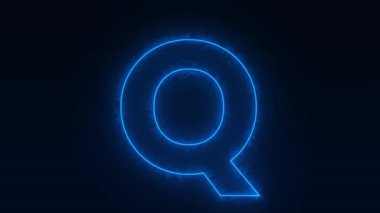 Neon ışıklı alfabe. Z harfi. 3d oluşturma