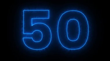 Siyah arkaplanda mavi ışık numarası 50