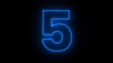 Siyah arkaplanda mavi ışık numarası 50