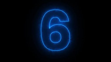 Siyah arkaplanda mavi ışık numarası 50