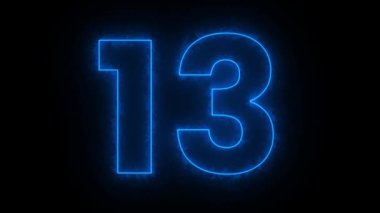 Siyah arkaplanda mavi ışık numarası 50