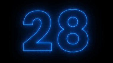 Siyah arkaplanda mavi ışık numarası 50