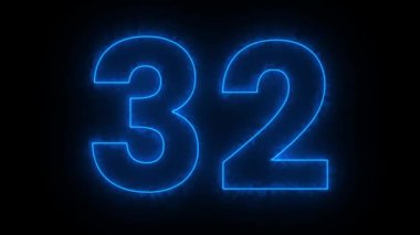 Siyah arkaplanda mavi ışık numarası 50