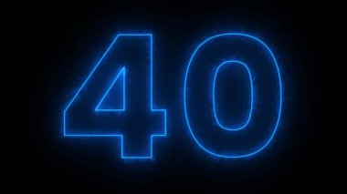 Siyah arkaplanda mavi ışık numarası 50