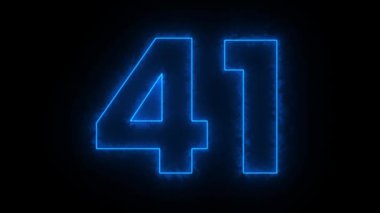 Siyah arkaplanda mavi ışık numarası 50