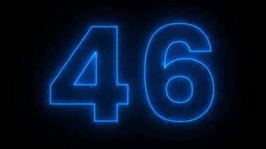 Siyah arkaplanda mavi ışık numarası 50